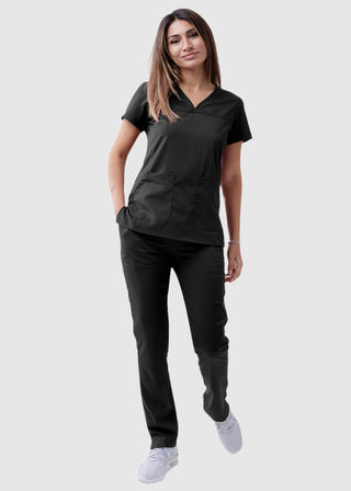 Adar Pro Women's Sweetheart Solid Scrub Top