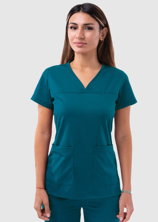 Adar Pro Women's Sweetheart Solid Scrub Top