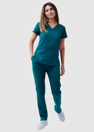 Adar Pro Women's Sweetheart Solid Scrub Top