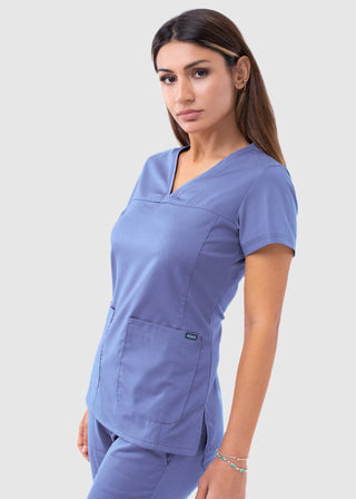 Adar Pro Women's Sweetheart Solid Scrub Top