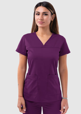 Adar Pro Women's Sweetheart Solid Scrub Top