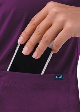 Adar Pro Women's Sweetheart Solid Scrub Top