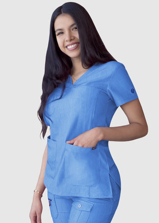 Adar Pro Women's Sweetheart Solid Scrub Top