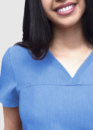 Adar Pro Women's Sweetheart Solid Scrub Top