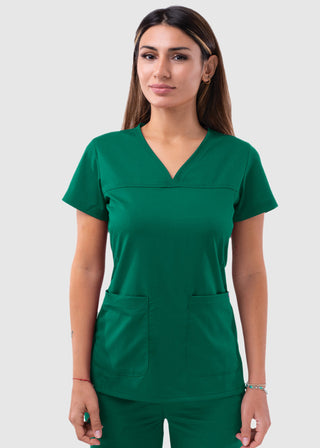 Adar Pro Women's Sweetheart Solid Scrub Top