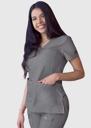 Adar Pro Women's Sweetheart Solid Scrub Top