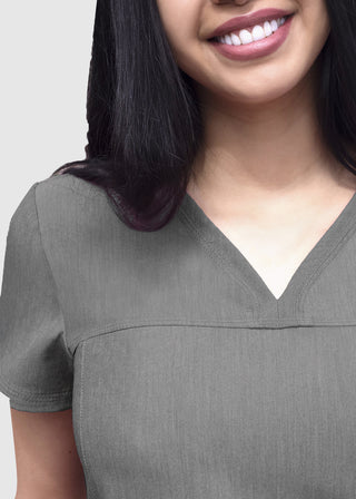 Adar Pro Women's Sweetheart Solid Scrub Top