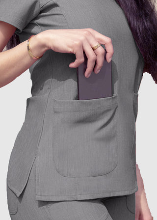 Adar Pro Women's Sweetheart Solid Scrub Top