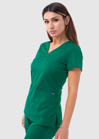 Adar Pro Women's Sweetheart Solid Scrub Top