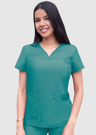 Adar Pro Women's Sweetheart Solid Scrub Top