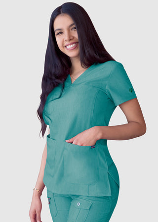 Adar Pro Women's Sweetheart Solid Scrub Top
