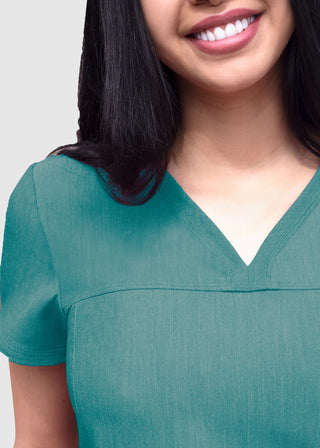 Adar Pro Women's Sweetheart Solid Scrub Top