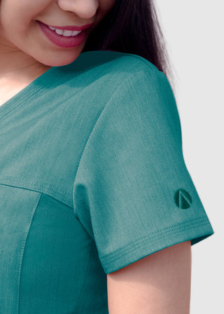 Adar Pro Women's Sweetheart Solid Scrub Top