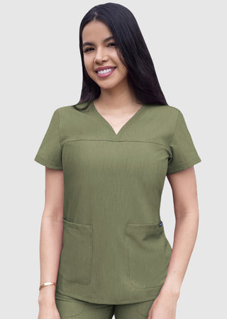 Adar Pro Women's Sweetheart Solid Scrub Top