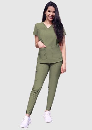 Adar Pro Women's Sweetheart Solid Scrub Top