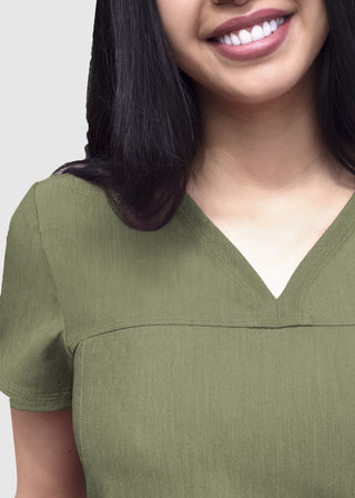 Adar Pro Women's Sweetheart Solid Scrub Top