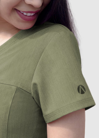 Adar Pro Women's Sweetheart Solid Scrub Top