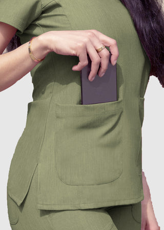 Adar Pro Women's Sweetheart Solid Scrub Top