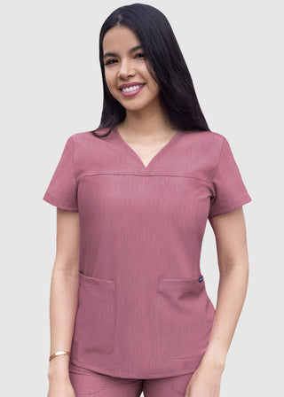 Adar Pro Women's Sweetheart Solid Scrub Top
