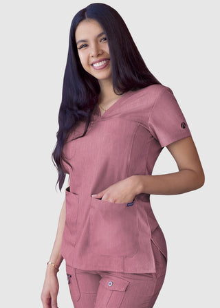 Adar Pro Women's Sweetheart Solid Scrub Top