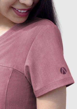 Adar Pro Women's Sweetheart Solid Scrub Top