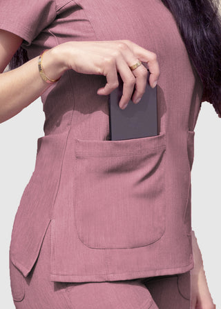 Adar Pro Women's Sweetheart Solid Scrub Top