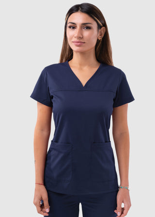 Adar Pro Women's Sweetheart Solid Scrub Top