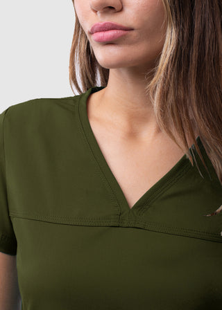 Adar Pro Women's Sweetheart Solid Scrub Top