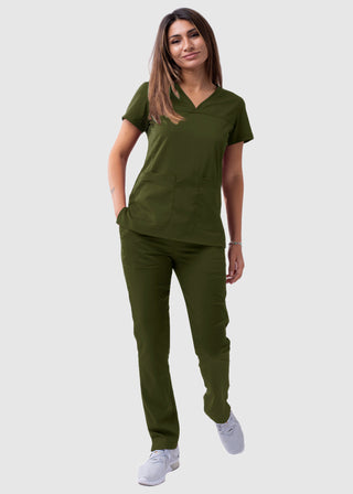 Adar Pro Women's Sweetheart Solid Scrub Top