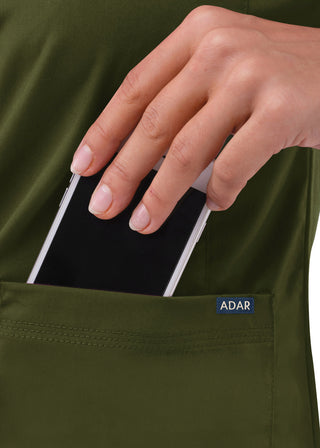 Adar Pro Women's Sweetheart Solid Scrub Top