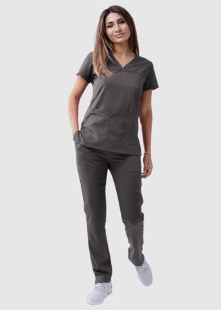 Adar Pro Women's Sweetheart Solid Scrub Top