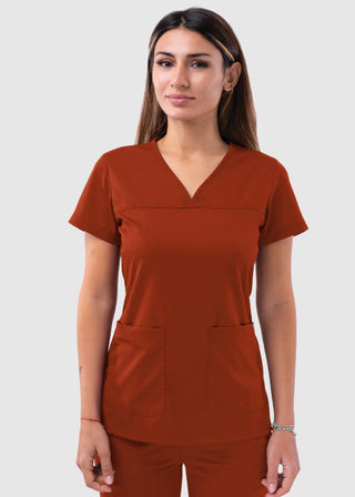 Adar Pro Women's Sweetheart Solid Scrub Top