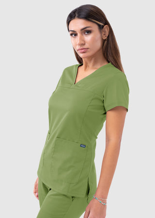 Adar Pro Women's Sweetheart Solid Scrub Top