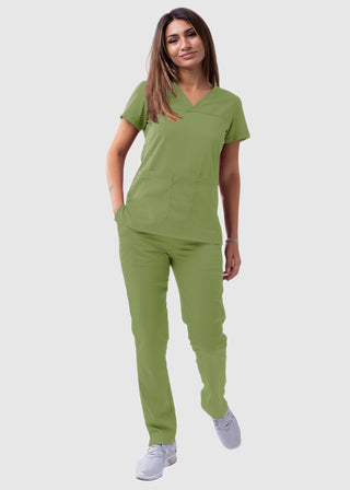 Adar Pro Women's Sweetheart Solid Scrub Top