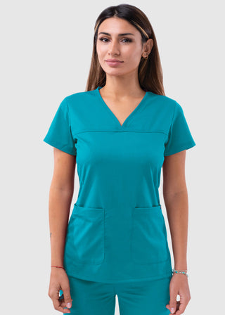Adar Pro Women's Sweetheart Solid Scrub Top