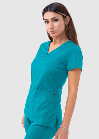 Adar Pro Women's Sweetheart Solid Scrub Top