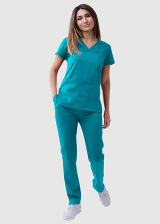 Adar Pro Women's Sweetheart Solid Scrub Top