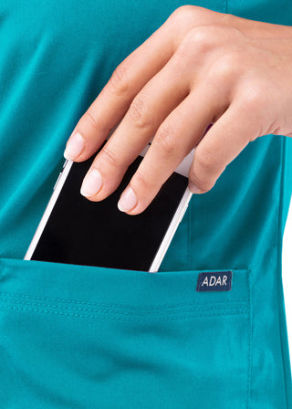 Adar Pro Women's Sweetheart Solid Scrub Top