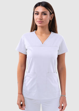 Adar Pro Women's Sweetheart Solid Scrub Top