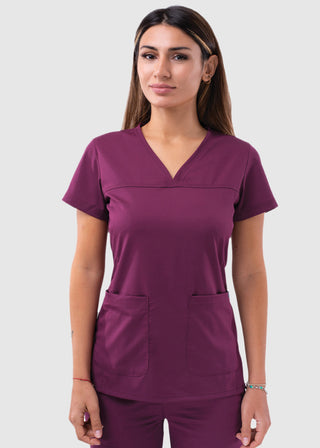 Adar Pro Women's Sweetheart Solid Scrub Top