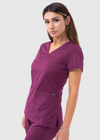 Adar Pro Women's Sweetheart Solid Scrub Top
