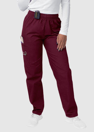 Adar Sivvan Women's Mock Wrap Top And Cargo Pant Scrub Set