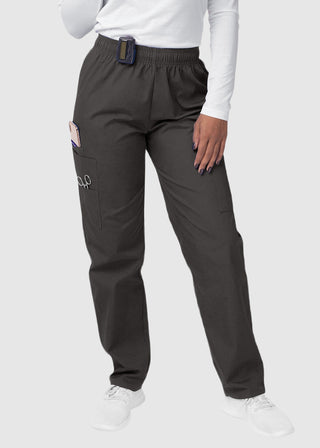 Adar Sivvan Women's Mock Wrap Top And Cargo Pant Scrub Set