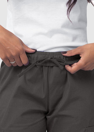 Adar Sivvan Women's Mock Wrap Top And Cargo Pant Scrub Set