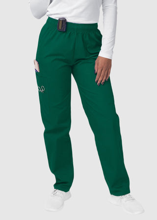 Adar Sivvan Women's Mock Wrap Top And Cargo Pant Scrub Set