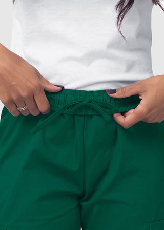 Adar Sivvan Women's Mock Wrap Top And Cargo Pant Scrub Set