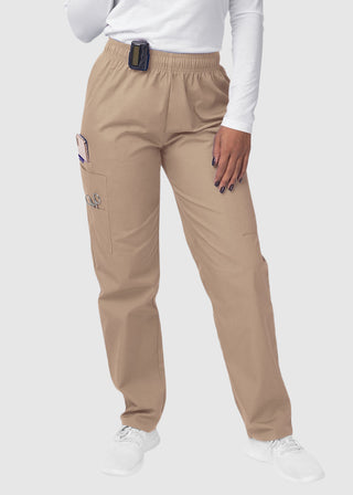 Adar Sivvan Women's Mock Wrap Top And Cargo Pant Scrub Set