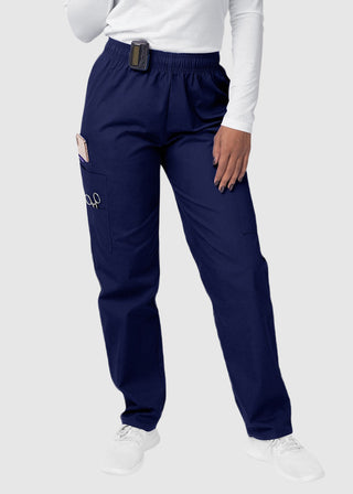 Adar Sivvan Women's Mock Wrap Top And Cargo Pant Scrub Set