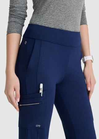 Barco One Women's High Rise Fit And Flare Scrub Petite Pants