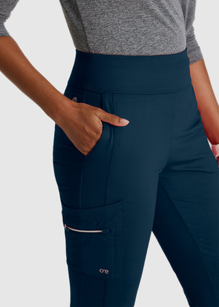 Barco One Women's High Rise Fit And Flare Scrub Petite Pants